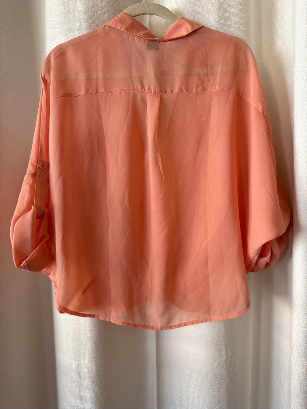 Timing Peach Surplice Collared Blouse - Picture 2 of 3